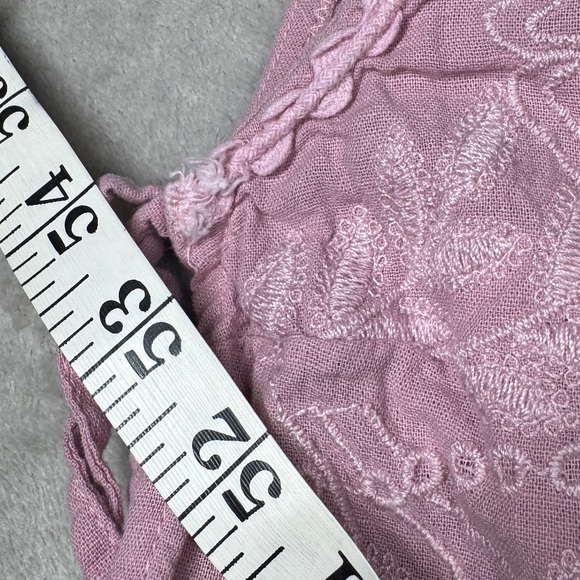 Free People Faded Gardens Floral Embroidered Pink Tie Cropped Tank Size XS - Picture 7 of 16